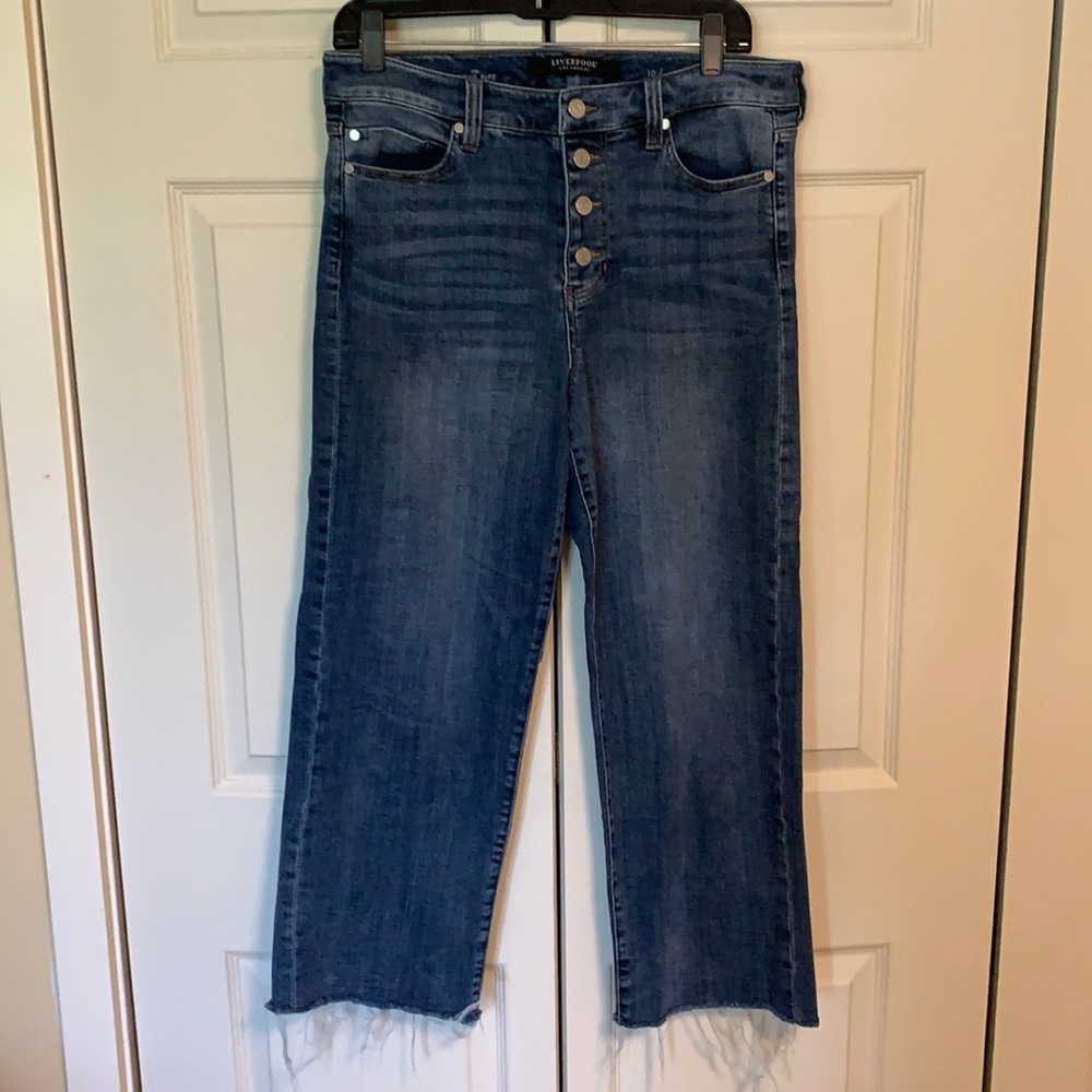 Liverpool wide leg jeans button down fly